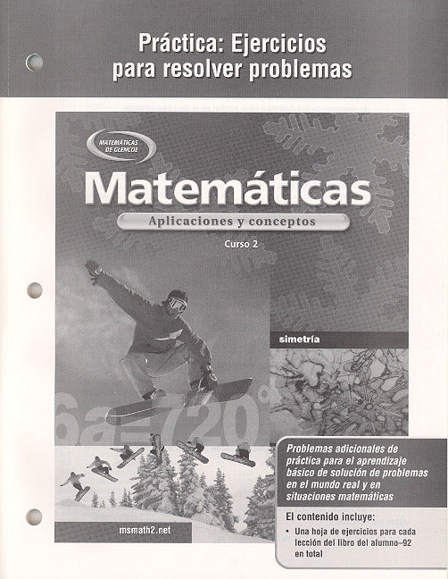 Mathematics Applications & Concepts Course 2 Spanish Practice Word Problems Workbook 2e
