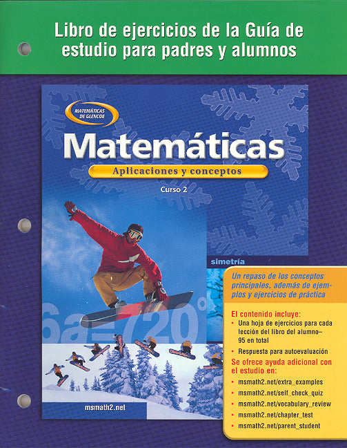 Mathematics Applications & Concepts Course 2 Spanish Parent & Student Study Guide Workbook 2e