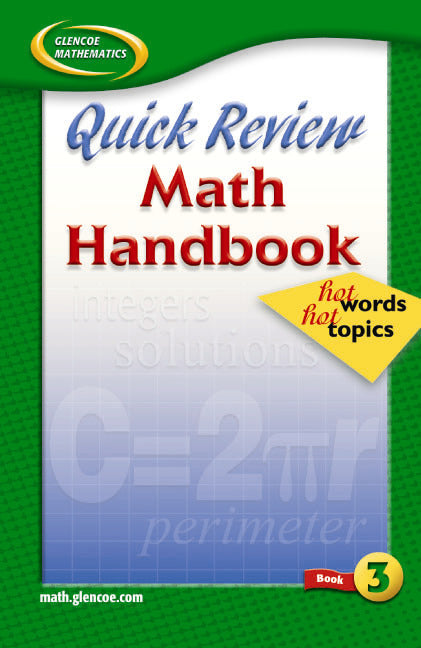 Quick Review Math Handbook Hot Words Hot Topics Book 3 Student Edition