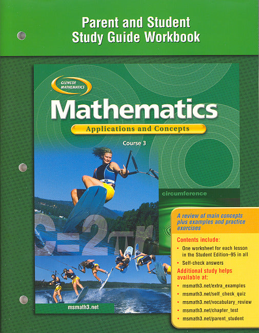Mathematics Applications & Concepts Course 3 Parent & Student Study Guide Workbook