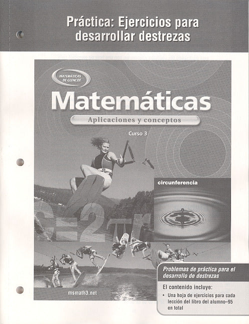 Mathematics Applications & Concepts Course 3 Spanish Practice Skills Workbook