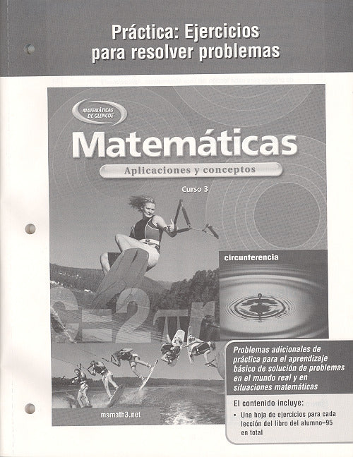 Mathematics Applications & Concepts Course 3 Spanish Practice Word Problems Workbook