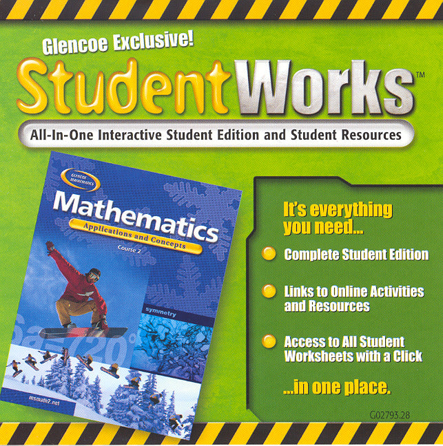 Mathematics Applications & Concepts Course 2 Studentworks Cd Rom