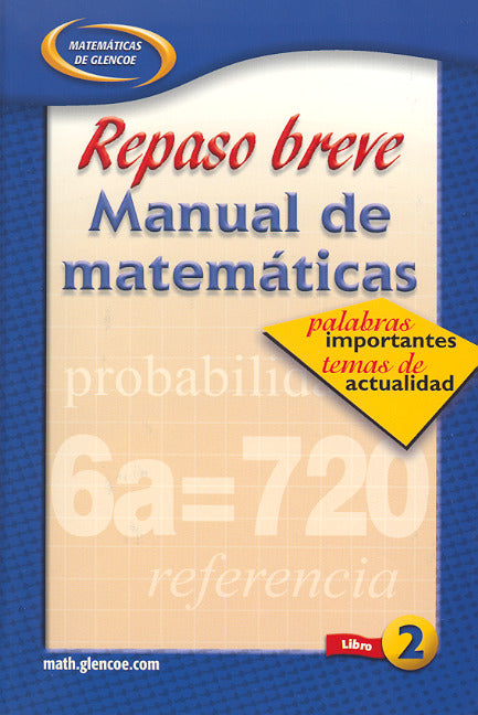 Quick Review Math Handbook Hot Words Hot Topics Book 2 Spanish Student Edition