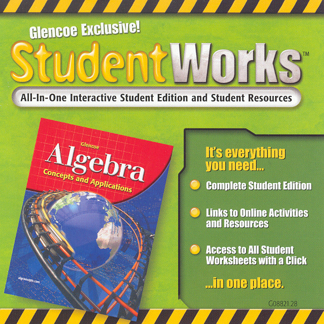 Algebra Concepts & Applications Studentworks Cd Rom