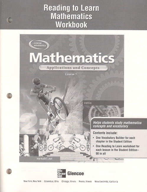 Mathematics Applications & Concepts Course 1 Reading To Learn Mathematics Workbook