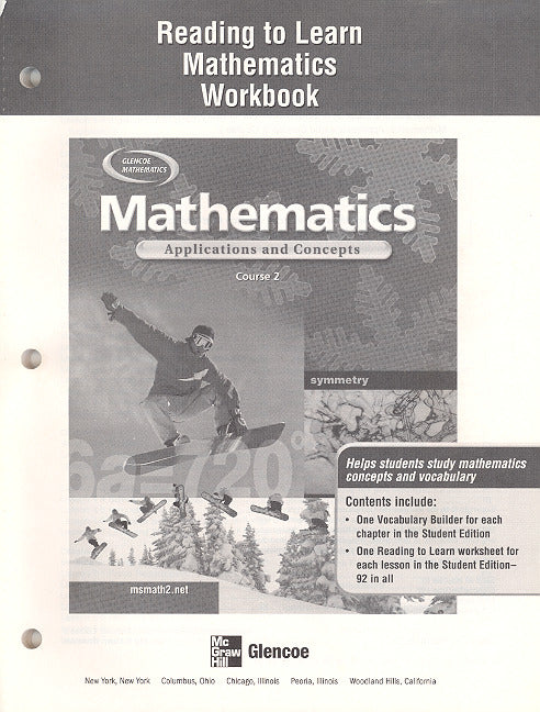 Mathematics Applications & Concepts Course 2 Reading To Learn Mathematics Workbook