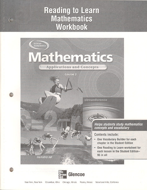 Mathematics Applications & Concepts Course 3 Reading To Learn Mathematics Workbook