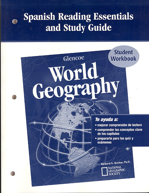Glencoe World Geography Spanish Reading Essentials & Study Guide Workbook 8e