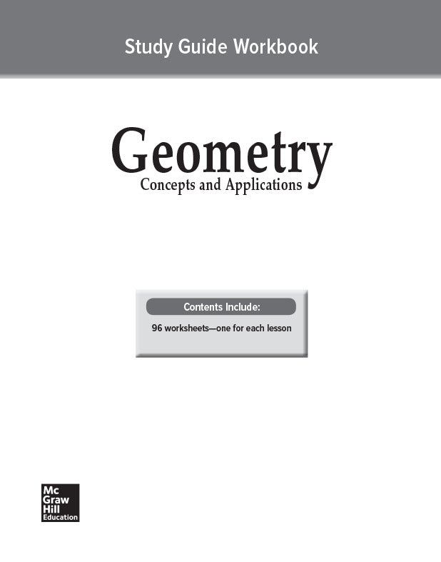 Geometry Concepts & Applications Study Guide Workbook