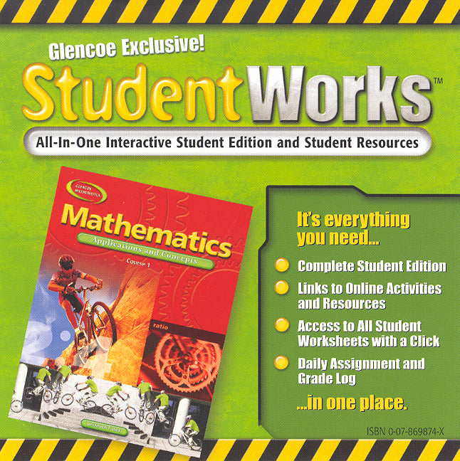 Mathematics Applications & Concepts Course 1 Studentworks Cd Rom