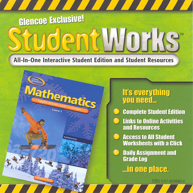 Mathematics Applications & Concepts Course 2 Studentworks Cd Rom
