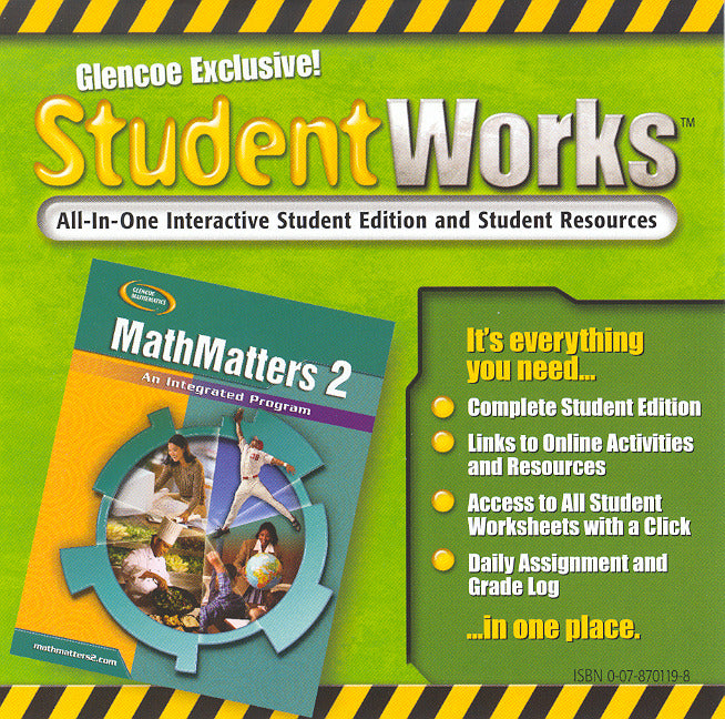 Mathmatters 2 An Integrated Program Studentworks Cd Rom