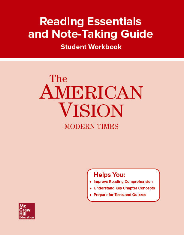 The American Vision Modern Times Reading Essentials & Note Taking Guide