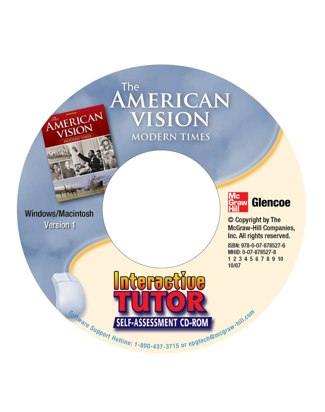 The American Vision Modern Times Interactive Tutor Self Assessment Cd Rom