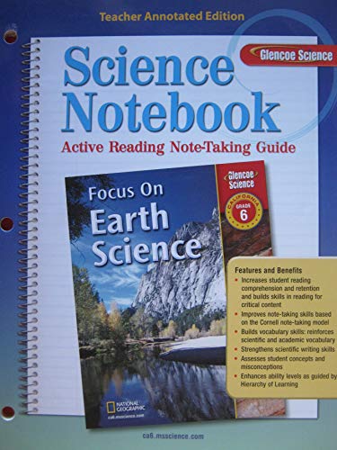Focus on Earth Science California Grade 6 Science Notebook Teacher Annotated Edition [Paperback] Glencoe McGraw-Hill