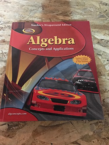 Algebra, Concepts and Applications, Teacher's Wraparound Edition, Glencoe Mathematics [Hardcover] Jerry Cummins