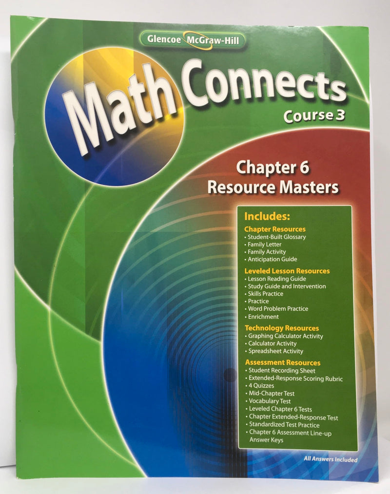 Math Connects Course 3 2009 Chapter 6 Resource Masters [Unknown Binding] unknown author