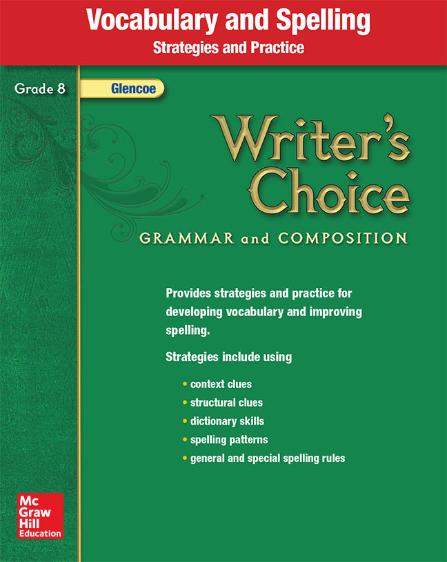 Writers Choice Grade 8 Vocabulary & Spelling Strategies & Practice