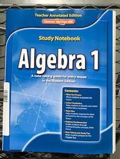 Algebra 1, Study Notebook, Teacher Annotated Edition [Paperback] Glencoe