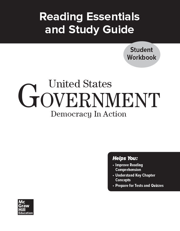 United States Government Democracy In Action Reading Essentials & Study Guide Workbook