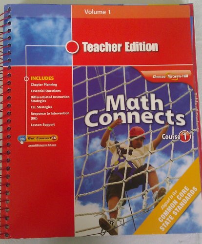 Math Connects Course 1 Teacher Edition Volume 1 [Spiral-bound] John A. Carter