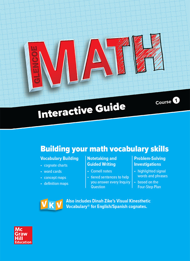 Glencoe Math 2016 Course 1 Interactive Guide For English Learners Student Edition