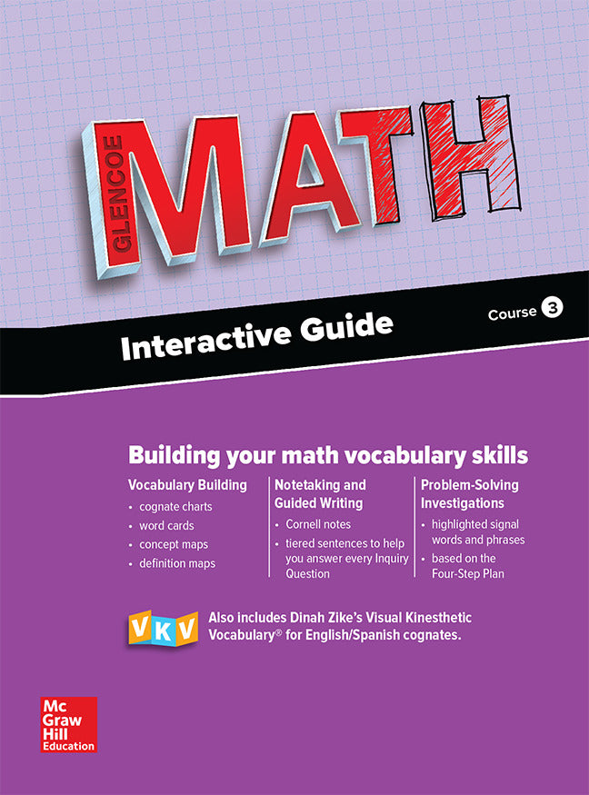 Glencoe Math 2016 Course 3 Interactive Guide For English Learners Student Edition