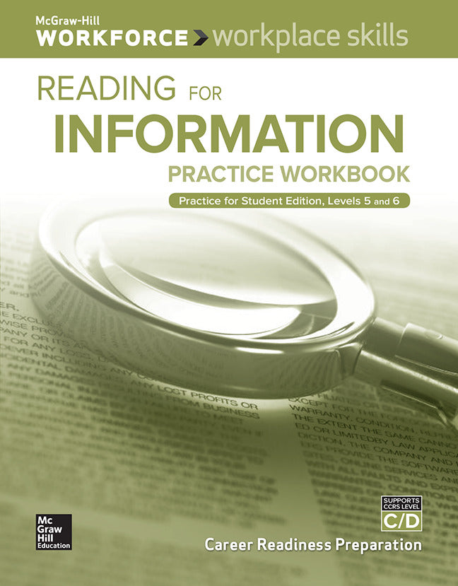 Workplace Skills Practice Workbook Levels C D Reading For Information 10 Pack