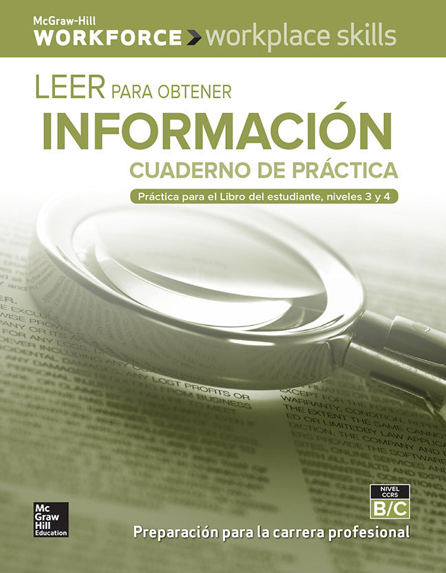 Workplace Skills Practice Workbook Levels B C Reading For Information Spanish Edition 10 Pack