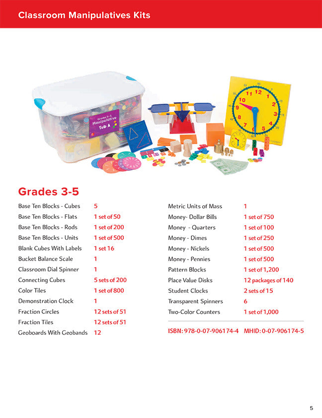 My Math Manipulative Kit Grades 3 5
