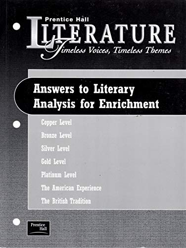 Answers to Literary Analysis for Enrichment [Textbook Binding]