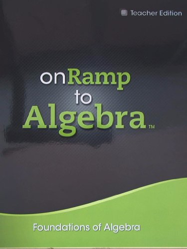 On Ramp to Algebra, Foundations of Algebra, Teacher Edition [Spiral-bound] unknown author
