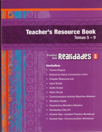 Realidades 1 Teacher's Resource Book (Temas 5-9) [Textbook Binding] Pearson Prentice Hall