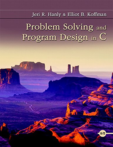 Problem Solving & Program Design In C