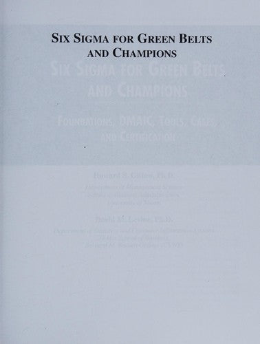 Six Sigma For Green Belts & Champions