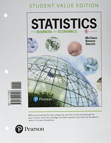 Statistics For Business & Economics Student Value Edition