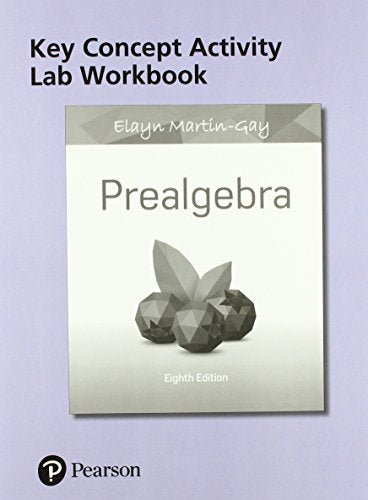 Mylab Math For Prealgebra Access Card Plus Key Concept Activity Lab Workbook