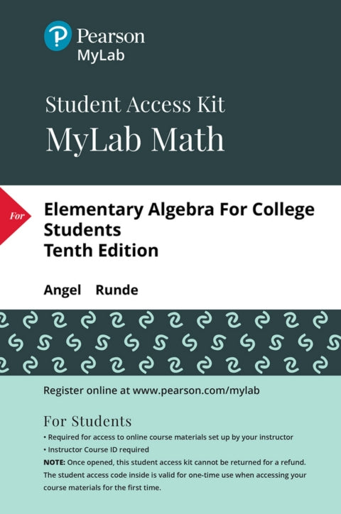 Mylab Math With Pearson Etext 24 Month Standalone Access Card For Elementary Algebra For College Students