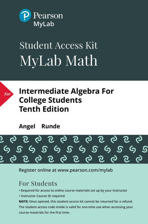 Mylab Math With Pearson Etext 24 Month Standalone Access Card For Intermediate Algebra For College Students