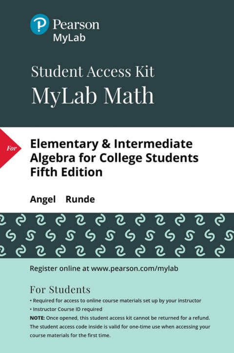 Mylab Math With Pearson Etext 24 Month Standalone Access Card For Elementary & Intermediate Algebra For College Students