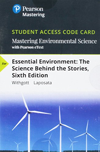 Mastering Environmental Science With Pearson Etext Standalone Access Card For Essential Environment