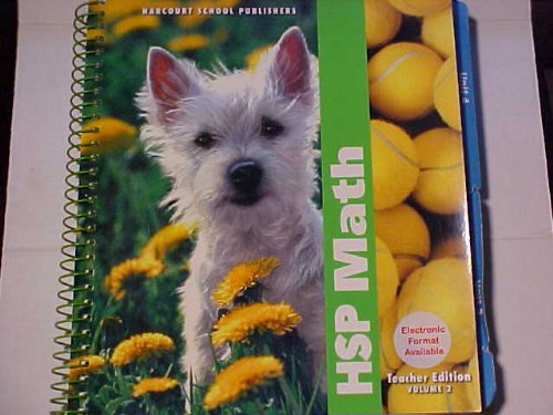 Harcourt School Publishers Math: Teacher's Edition Vol 2 Grade K 2009 [Paperback] Harcourt School Publishers