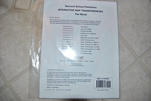 Harcourt Social Studies: Interactive Map Transparencies Grades K-6 World [Film] HARCOURT SCHOOL PUBLISHERS