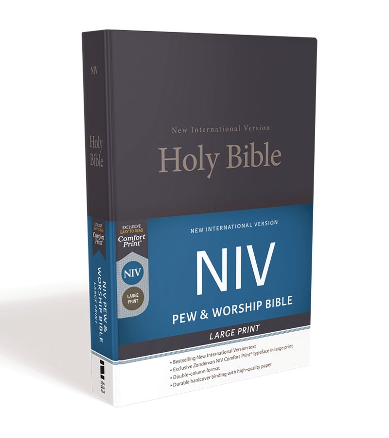 NIV, Church Bible (Pew Bible), Large Print, Hardcover, Blue, Comfort Print