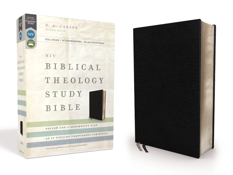 NIV, Biblical Theology Study Bible (Trace the Themes of Scripture), Bonded Leather, Black, Thumb Indexed, Comfort Print: Follow God’s Redemptive Plan as It Unfolds throughout Scripture