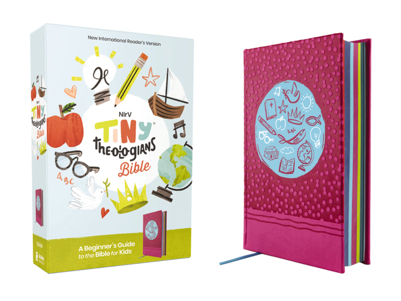 NIrV, Tiny Theologians Bible, Leathersoft over Board, Pink, Comfort Print: A Beginner’s Guide to the Bible – for Kids