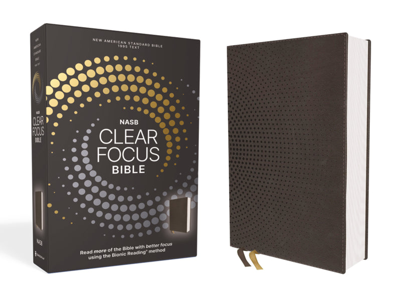 NASB, Clear Focus Bible, Leathersoft, Charcoal Brown: Read more of the Bible with better focus