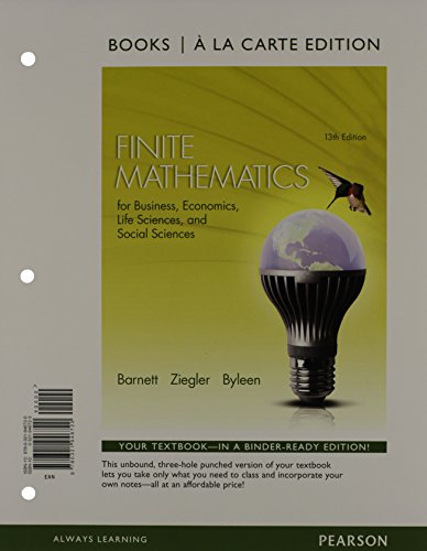 Finite Mathematics For Business Economics Life Sciences & Social Sciences Books A La Carte Plus Mylab Math With Pearson Etext Access Card Package