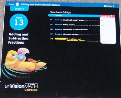Teacher's Edition Grade 3 Topic 13 (Envision Math, California) [Textbook Binding] Scott Foresman